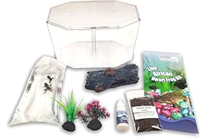 Nature Gift Store African Dwarf Frog Starter Kit- Includes Certificate for 2 Live Frogs -Small Aquarium, Food, Instructions