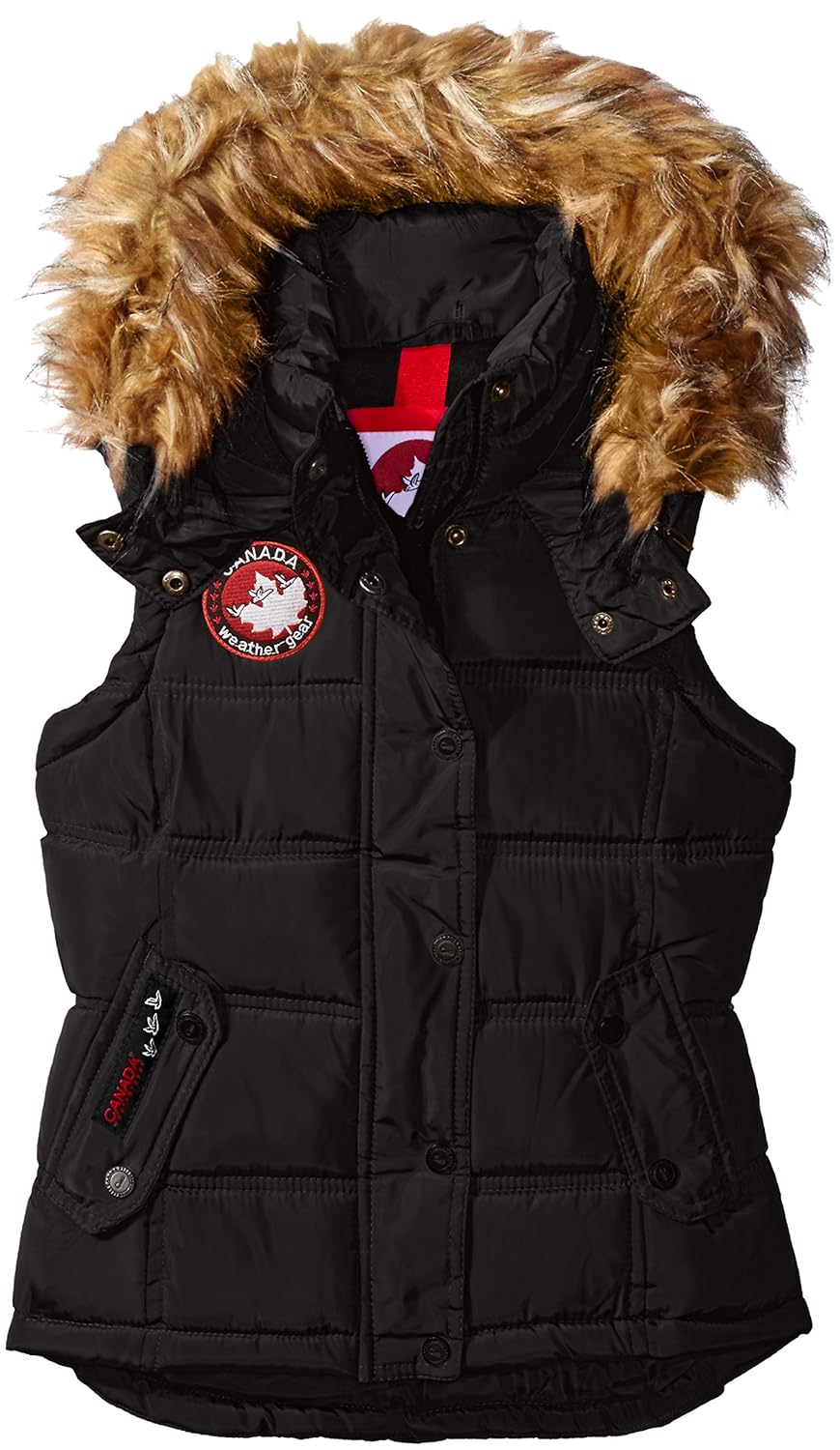 Buy Canada Weather Gear Little Girls' Bubble Vest with Faux Fur Trimmed