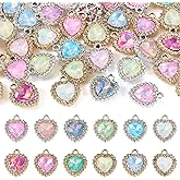 Spritewelry Bling Crystal Rhinestone Charm Pendants Assorted Faceted Glass Charms Colorful Crystal Birthstone Charms for Women Bracelet Earring Necklace Jewelry Making