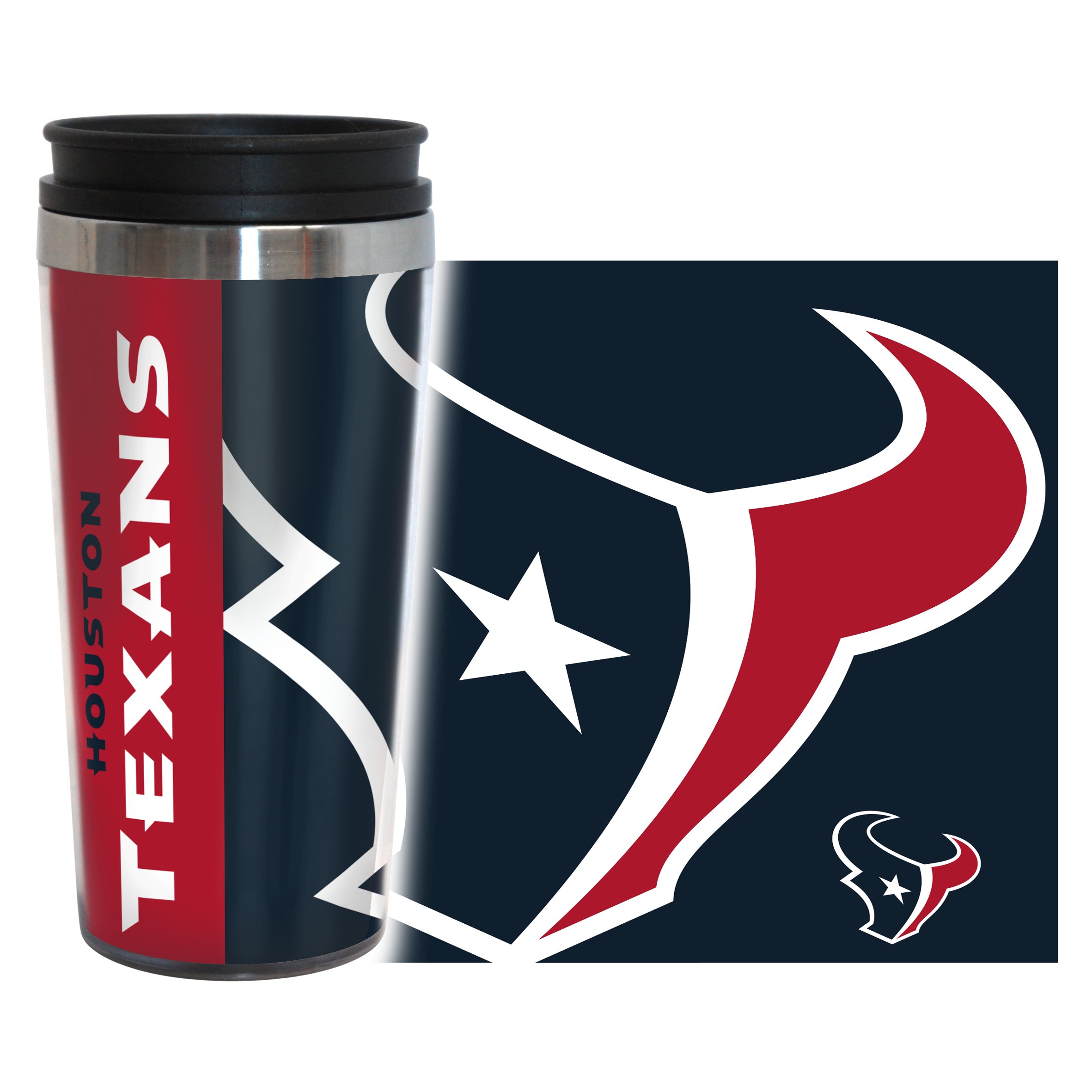 Boelter Brands NFL Houston Texans Hype Travel Tumbler, 16-ounce, Blue