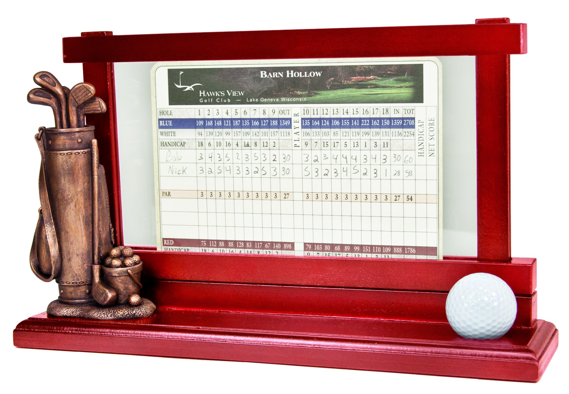 Clubhouse Collection Golf Gifts and Gallery Score Card Holder and Ball