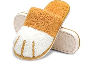 MAXTOP Cute Animal Slippers for Women, Soft Plush Cat Paw House Slippers with Cozy Memory Foam Slip-on Indoor Outdoor Slippers Creative Gifts for Women Men