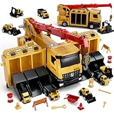 Lehoo Castle Construction Crane Truck Toys for Boys 3 4 5 Year Old | Construction Vehicles, Realistic Light &amp; Sound, Crane Truck Toys, Birthday Gifts for Toddlers 3+