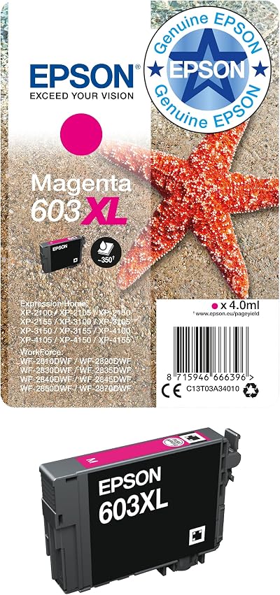 Epson 603XL Magenta Ink Cartridge High Yield Genuine