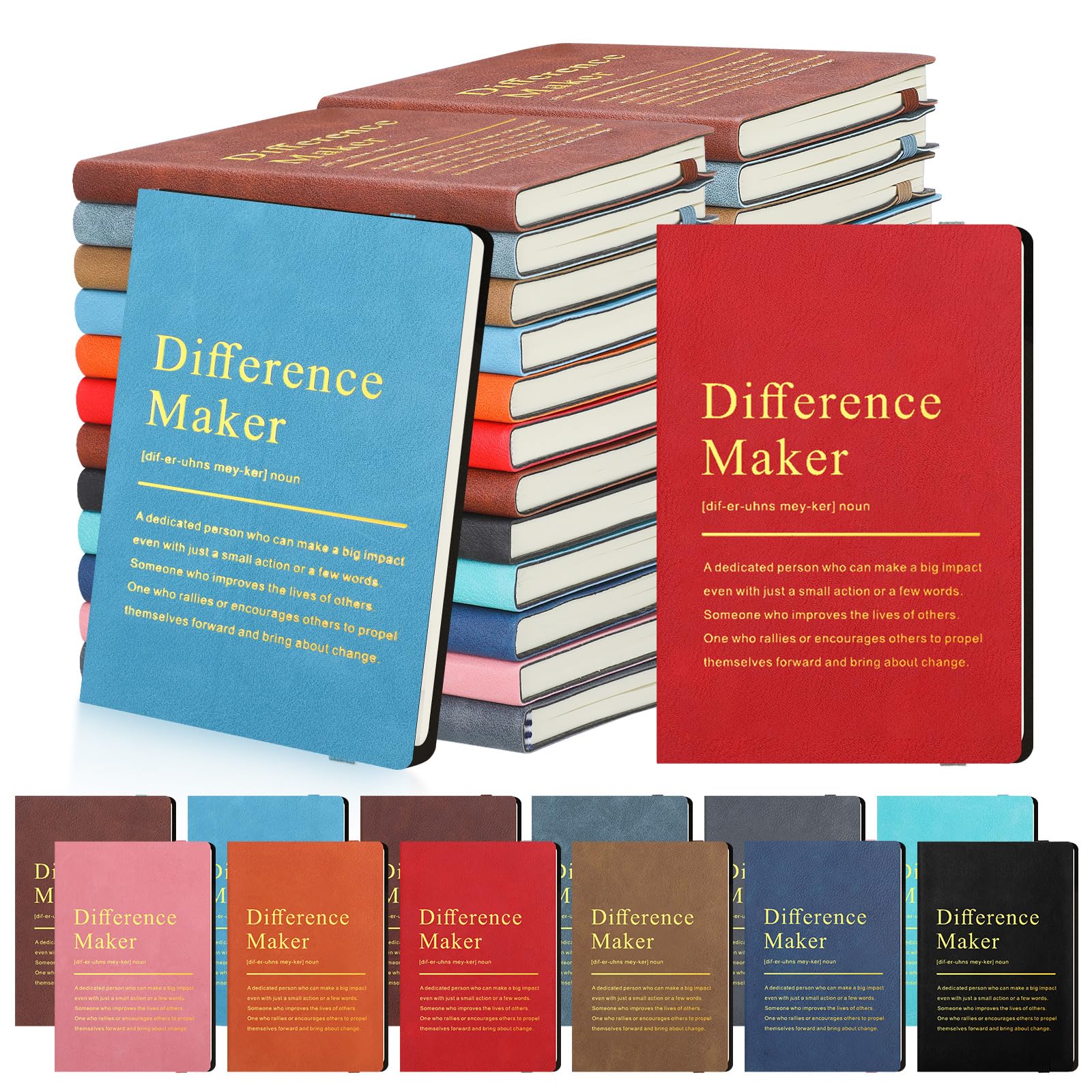 Photo 1 of Chiisong Employee Appreciation Gifts A6 Small Leather Journals Bulk Inspirational Different Maker Notebook Thank You Gift for Women Leadership Coworker Team Staff Christmas (Colorful)