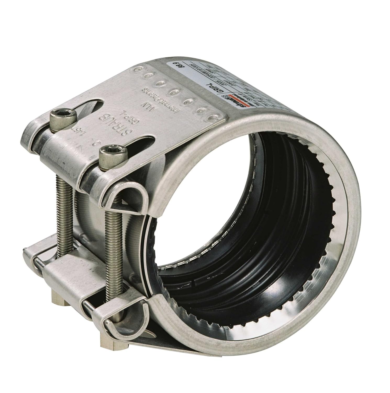 Straub STR20300 Grip L Coupling, EPDM 316SS, 48.3 mm, 1.5" IPS, Grey