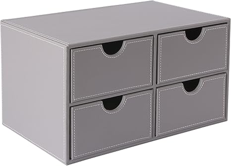Osco Grypu4dc Faux Leather 4 Drawer Chest Grey Amazon Co Uk