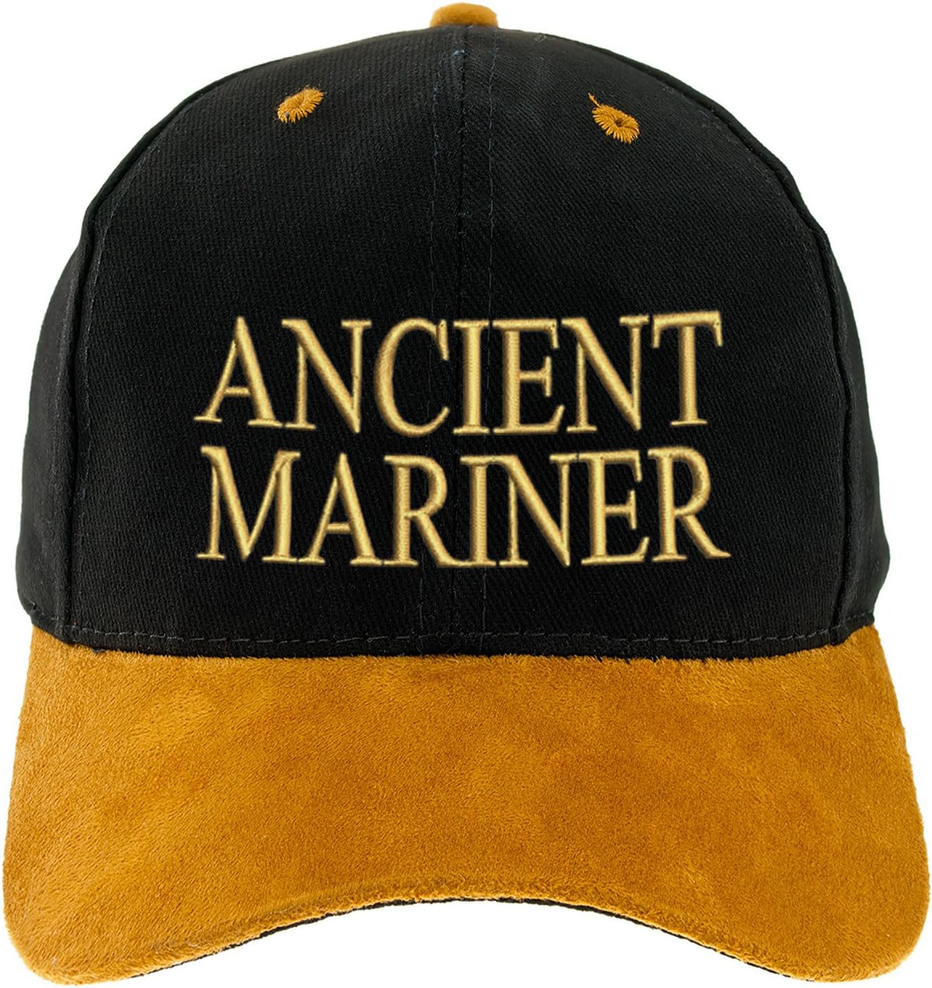 4sold100% Cotton Ancient Mariner, Captain Cabin Boy Crew First Mate Anchor Yachting Baseball Cap Inscription Lettering Black Gold