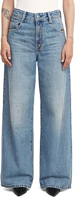 Jeans femininos Skater High Loose Loose, cor azul, tamanho: Cintura 29, Entrecostura 34