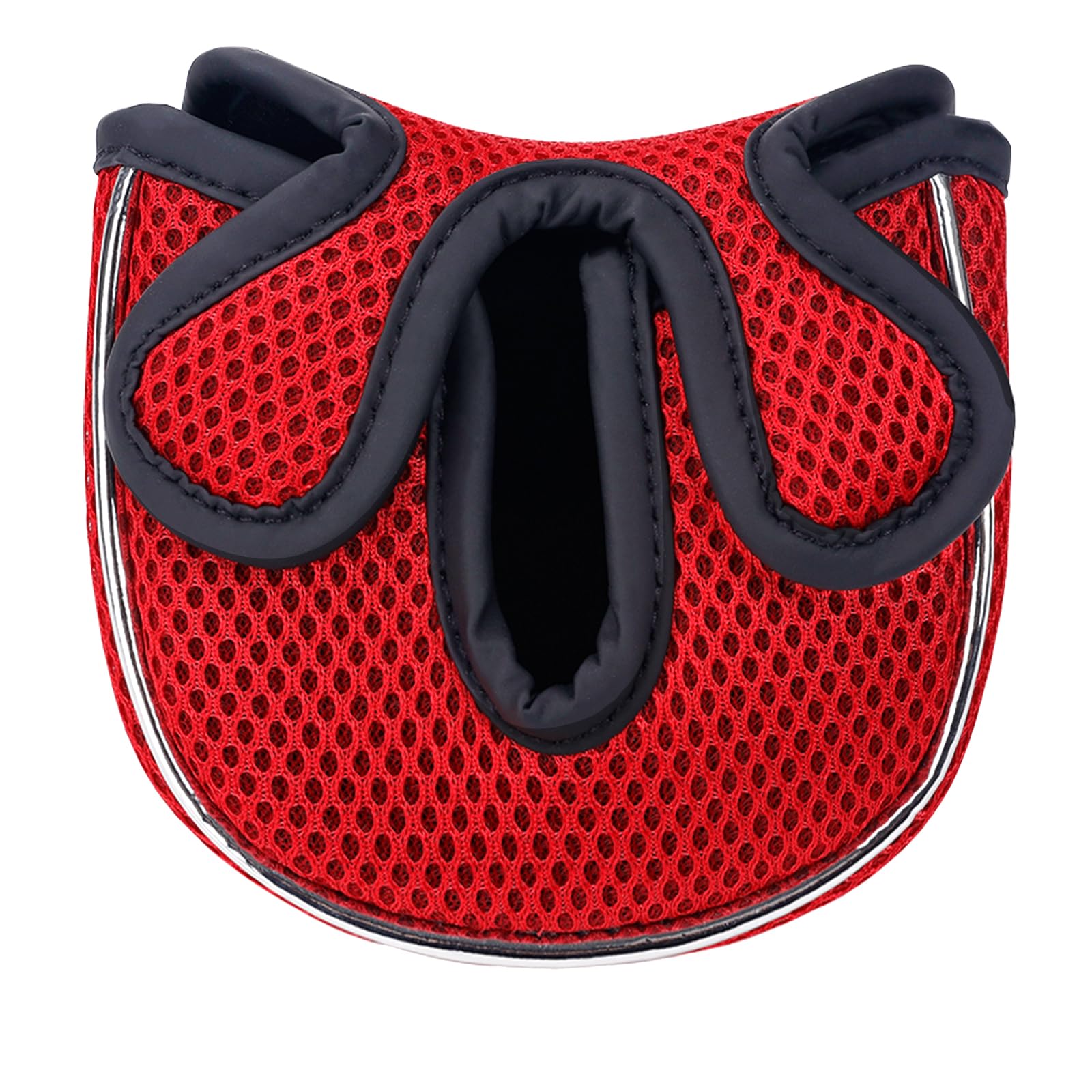 Andux Mesh Golf Putter Head Covers for Low Center Shaft Putter MT/TG22, Semicircle Red