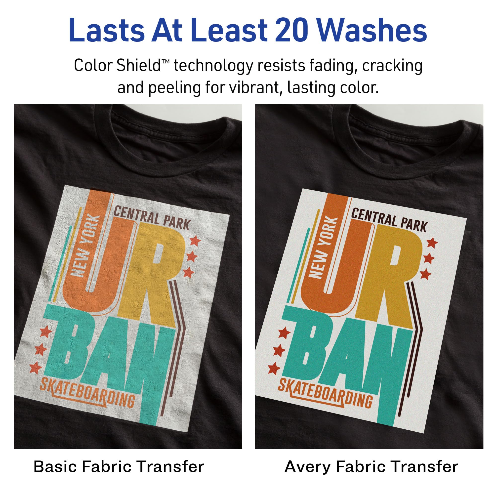 Avery Printable Heat Transfer Paper for Dark Fabrics, 8.5