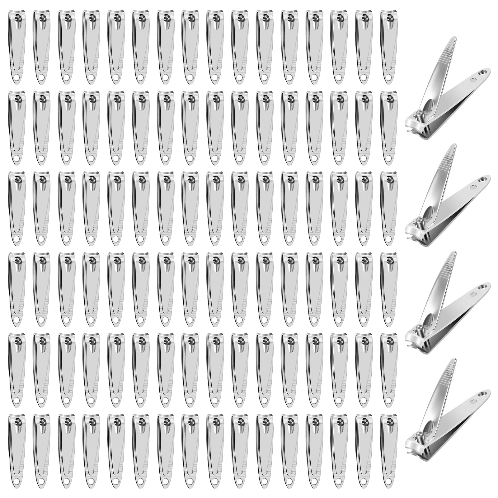 Photo 1 of HOFASON 100 Pcs Nail Clippers Bulk for Men Women Adult, Professional Stainless Steel Fingernail & Toe Nail Clipper Cutter Set Travel Manicure Pedicure Trimmer Kit Gift for Homeless Supplies