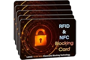 SaiTech IT 5 PK RFID Blocking Cards Protect Your Entire Wallet, Purse, and Cards from NFC Contactless Theft Wallet for Men & Women - Orange Black (5 Pack SL)