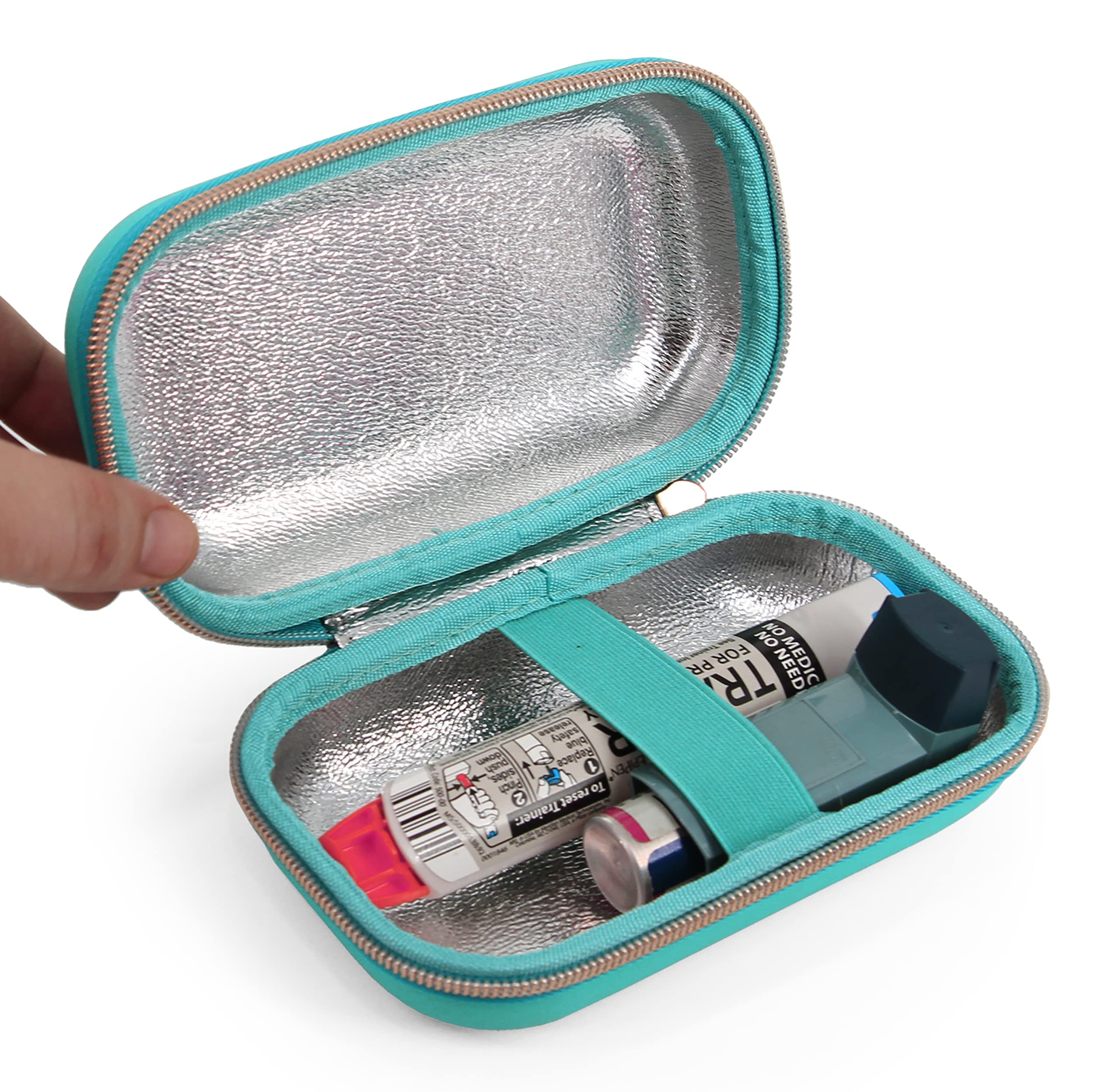 CASEMATIX Asthma Inhaler Case Fits Inhaler Spacer For Adults, Masks, Inhaler Holder and More - Compact Size Fits 6.25