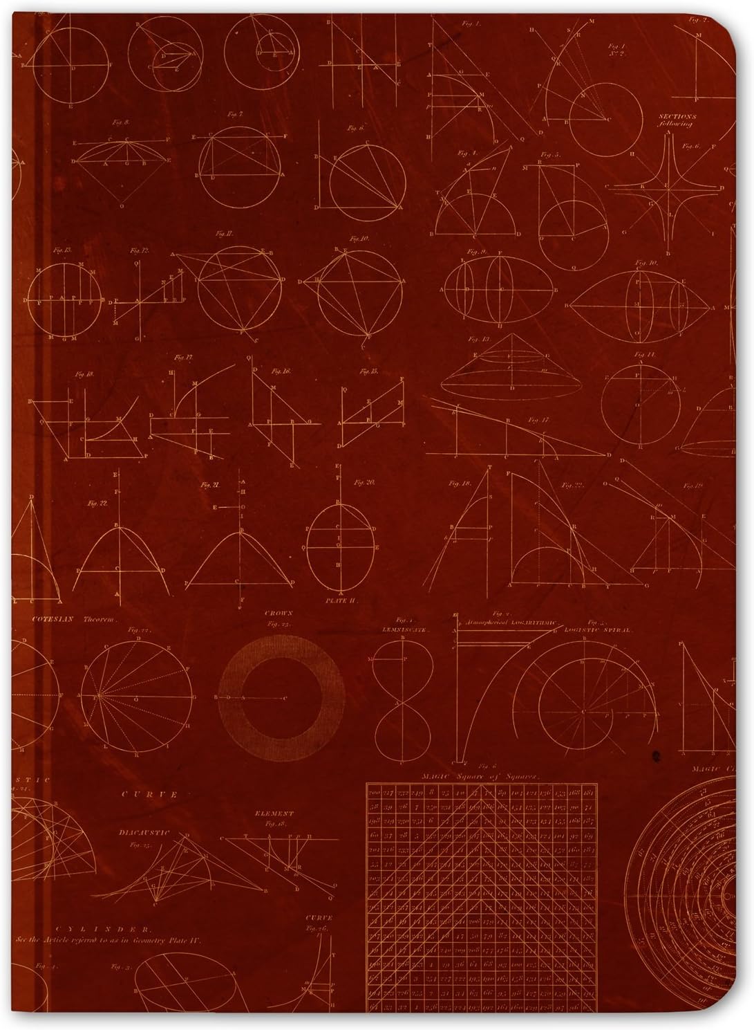 Cognitive Surplus Red Mathematics Notebook. (Large Size, Blank & Lined, 100% Recycled)