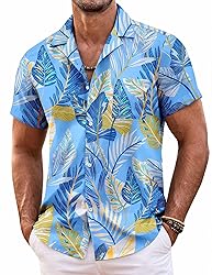 COOFANDY Men Casual Shirt Short Sleeve Button Down