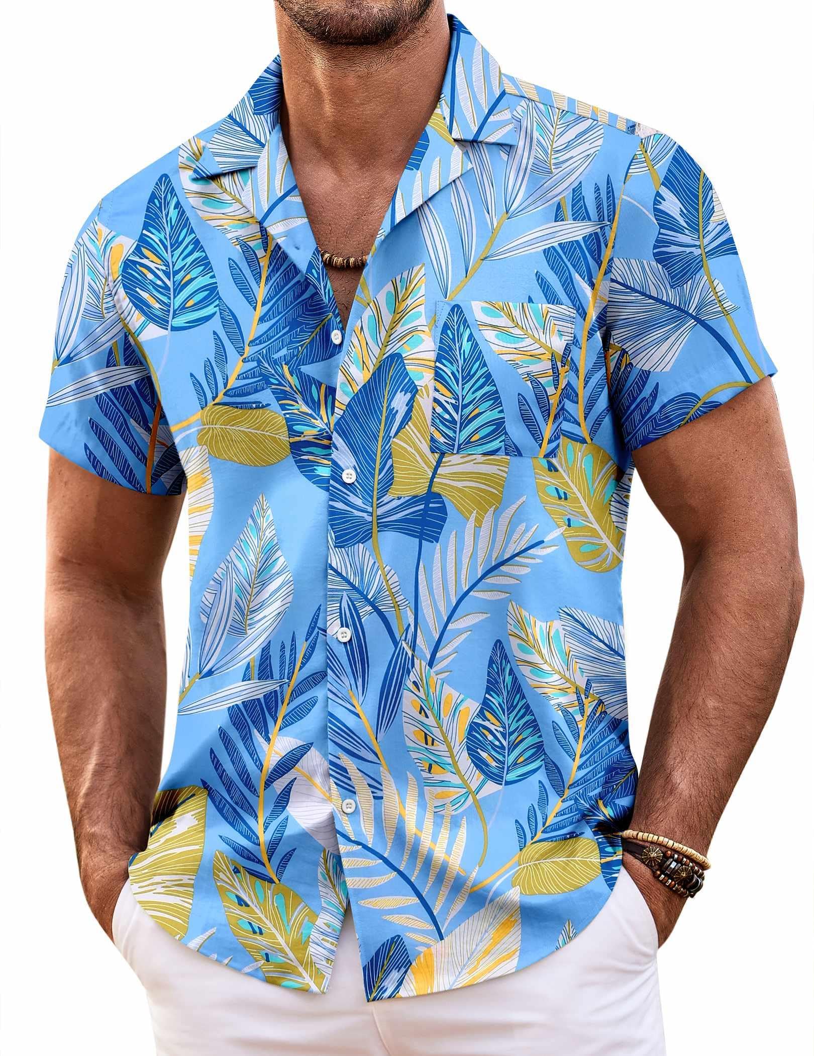 COOFANDY Men Casual Shirt Short Sleeve Button Down