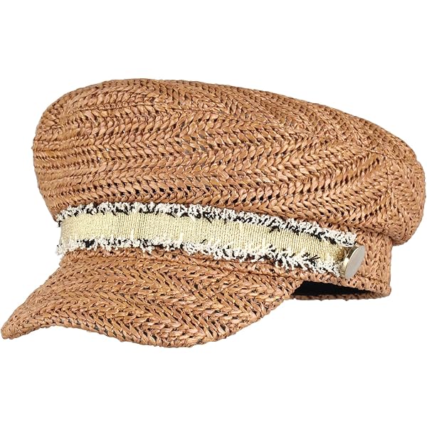 8928 Women\'s Khaki Straw Hat French Beret- Woven, Lightweight, Summer Cap Women main image 4