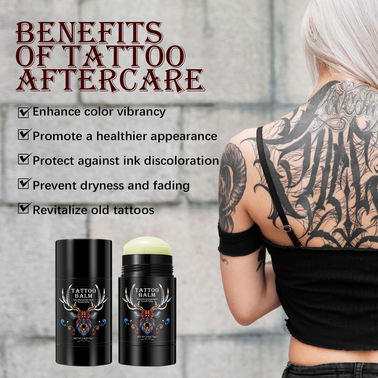 2pack Tattoo Aftercare Butter Balm, 2.6 oz, Old & New Tattoo Moisturizer Healing Brightener for Color Enhance, Natural Tattoo Cream