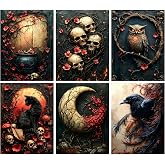 MRMIOOM 6 Packs Gothic Diamond Art Kits for Adults, Skull Diamond Painting Kits for Adults, 5D Full Drill Gem Art and Crafts for Gift Home Wall Decor 12x16 Inch