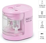 Rapesco 1446 PS12-USB Automatic Pencil Sharpener Candy Pink 6-8 & 9-12mm view 2