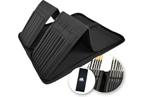 MyArtscape Paint Brush Holder, Black Organizer for 15 Long Handle Brushes - Art Storage Case for Acrylic, Oil & Watercolor Paintbrushes - Artist Quality Supplies