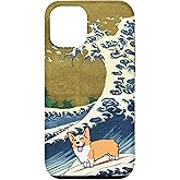 iPhone 12/12 Pro Funny Vintage Surfing Wave Pembroke Welsh Corgi Dog Lover Case