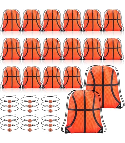 Estune 24 Pcs Basketball Party Favor Bags 6.3 X 6.7 Inch...