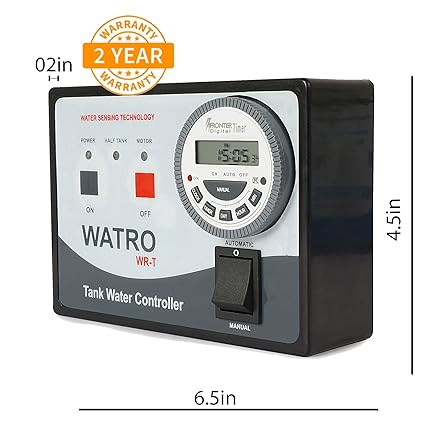 Watro Fully Automatic Water Tank Level Controller Magnetic Sensors and Dry Run Protection Feature (Black)