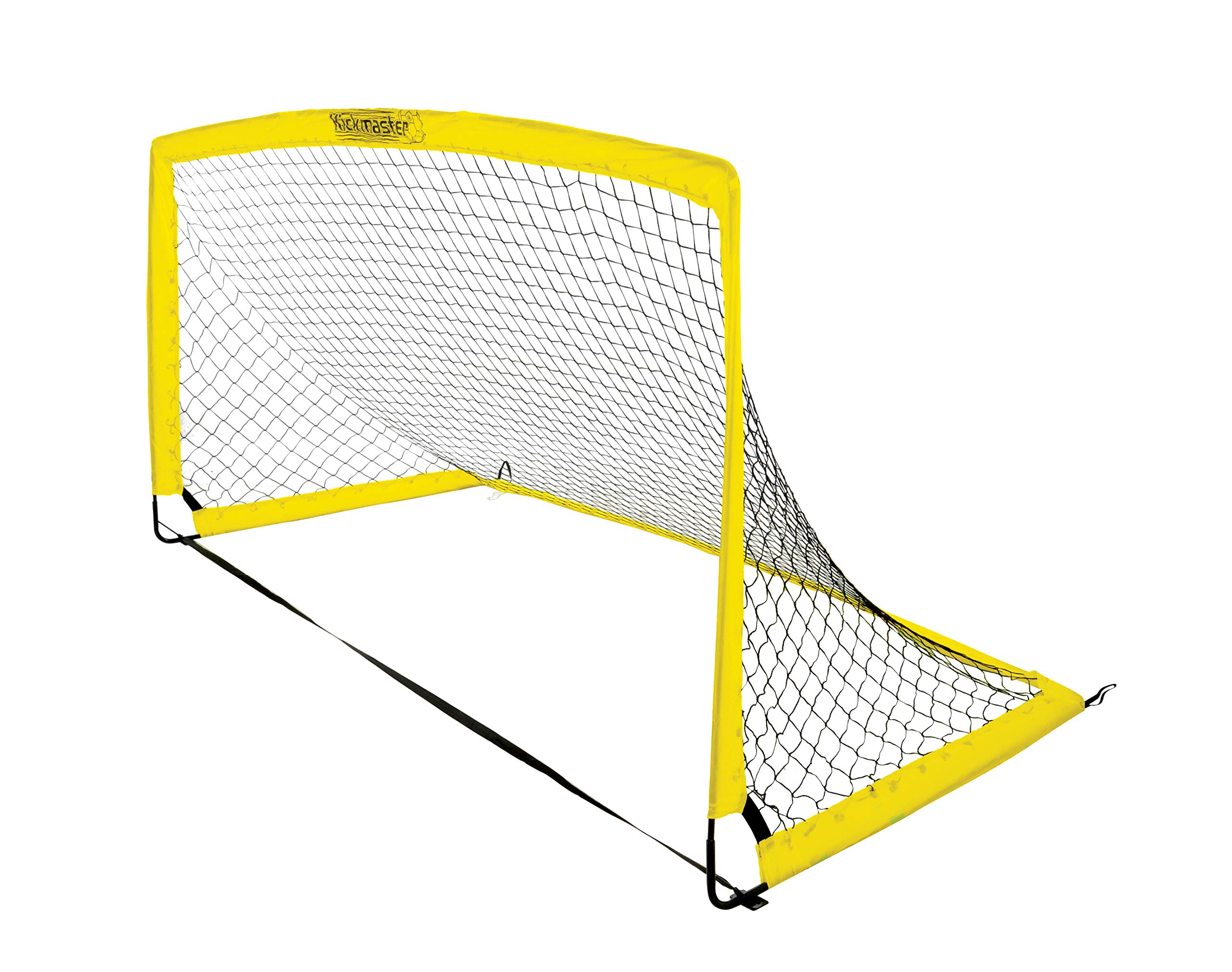 Kickmaster Fibreglass Flexi Soccer Goal 8 FT -Strong And Durable Folding Design - High-Density 3ply Netting - Perfect for Outdoor Play - Ages 5+ - Size: 8 ft