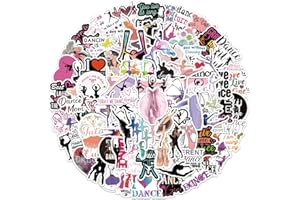 100Pcs Dancing Stickers - Dancing Themed Dancer Stickers for Kids Adults, Vinyl Waterproof Dance Decals for Laptop, Guitar, W