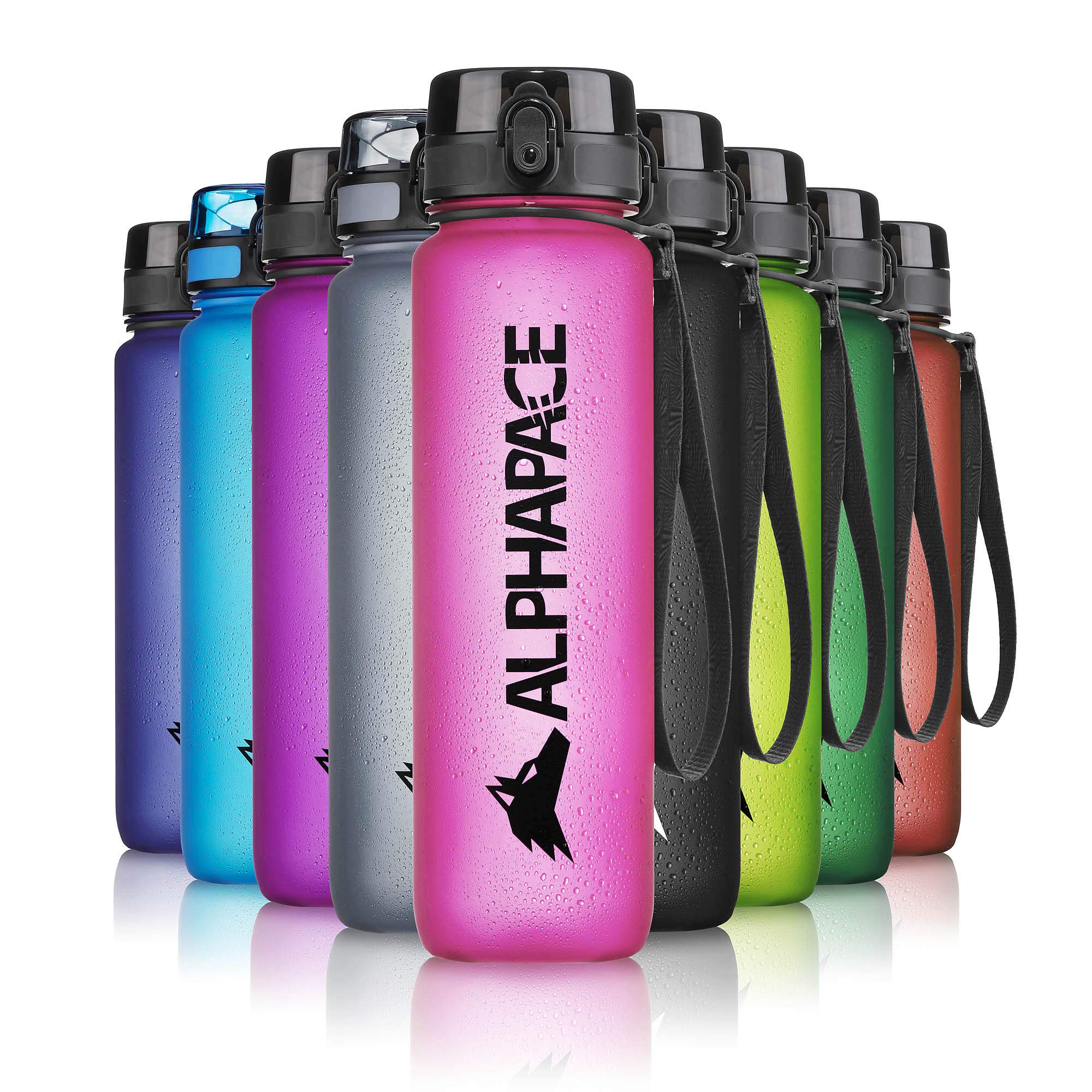 ALPHAPACE Water Bottle, Leak Proof 350ml Drinks Bottle, BPA Free Bottle for Sports, Cycling & Outdoor Activities, Sports Bottle with Fruit Infuser, Pink — image 1