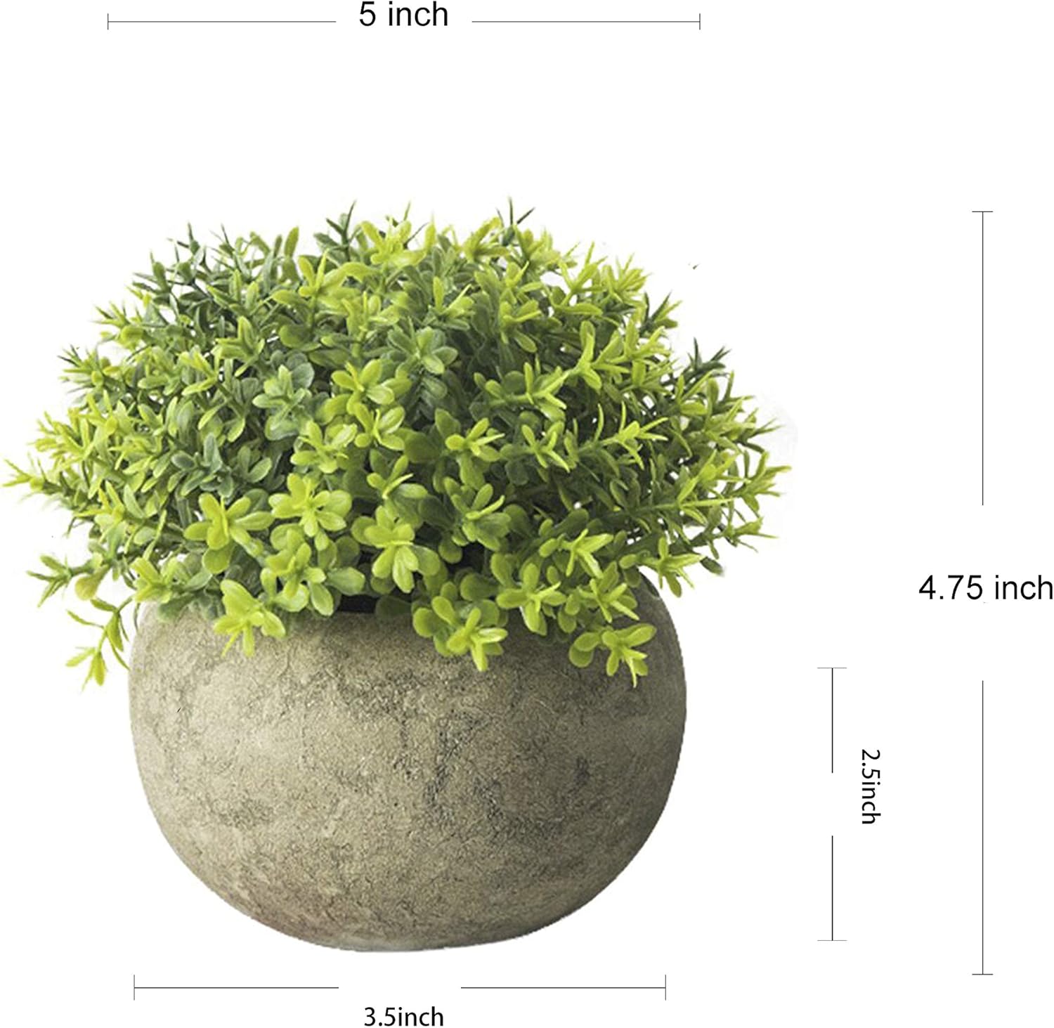 THE BLOOM TIMES 2 Pcs Fake Plant for Bathroom/Home Office Decor, Small Artificial Faux Greenery for House Decorations (Potted Plants) -