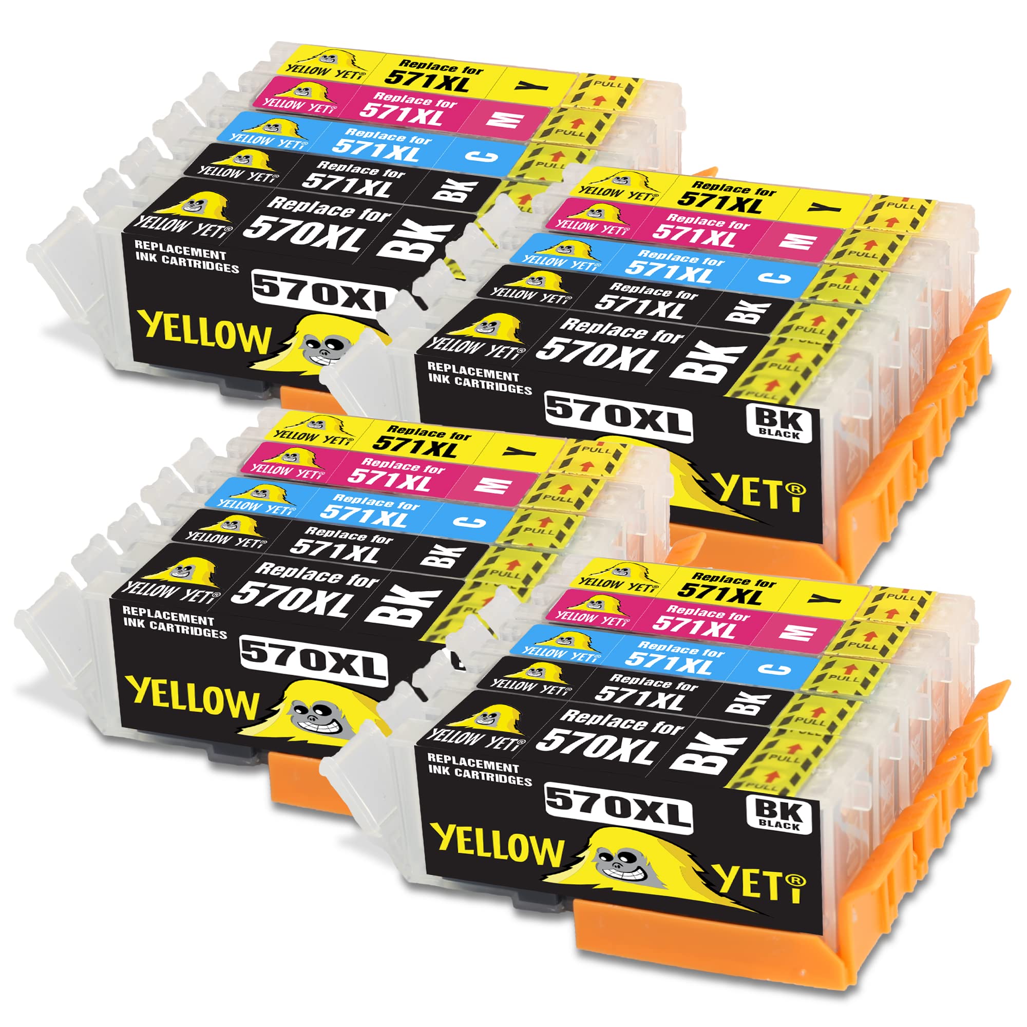YELLOW YETI PGI-570XL CLI-571XL 20 Ink Cartridges compatible with Canon Pixma TS5050 MG5750 MG5751 TS6050 MG6850 MG6851 TS5051 TS5053 (PGBK Black Cyan Magenta Yellow, 20 Pack)