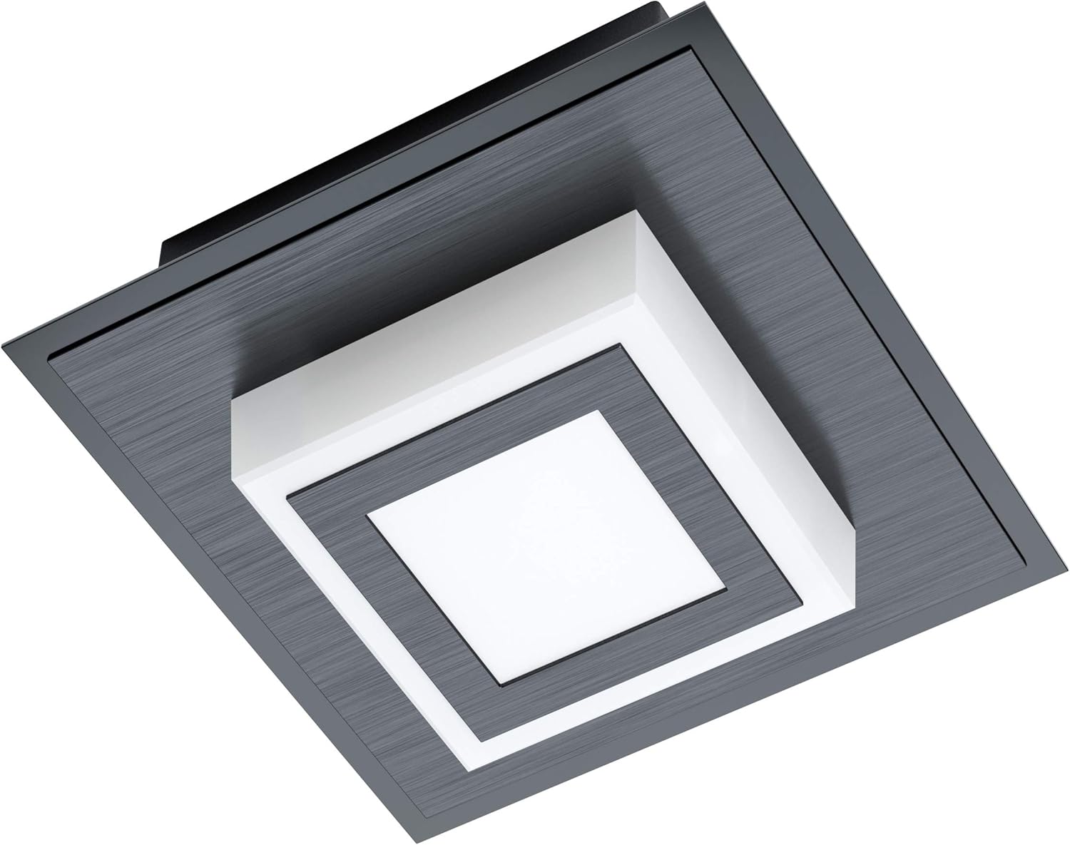 Eglo Masiano 1 LED Ceiling Light, 1 Bulb Wall Lamp, Modern, Ceiling Light Made of Aluminium, Steel and Plastic in Black