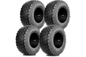 Set 4 Wolf Pack 18X8.50-8 Golf Cart Tires Non-Directional Tubeless Tire Multi-Terrain Tire with Superior Traction and Mud-Resistant Self-Cleaning Tread Design for Long-Lasting Performance