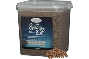 The Pond Guy Spring & Fall Wheat Germ Fish Food for Koi & Goldfish, Premium Cold Weather Floating Pellets, Healthy Formula for Winter Nutrition, 5 lbs