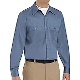 Red Kap Men's Wrinkle-Resistant Cotton Work Shirt, Postman Blue, Long Large