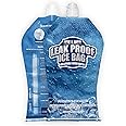 Large Leakproof Ice Bag. Reusable Ice Pack for Cooler - Long Lasting Instant Cooler Ice Packs - Drop in Cubed Ice to Make Cold, Dry Freezer Packs for Coolers - Drink Your Ice When It Melts