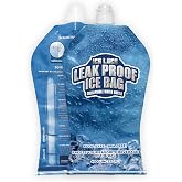 Large Leakproof Ice Bag. Reusable Ice Pack for Cooler - Long Lasting Instant Cooler Ice Packs - Drop in Cubed Ice to Make Cold, Dry Freezer Packs for Coolers - Drink Your Ice When It Melts
