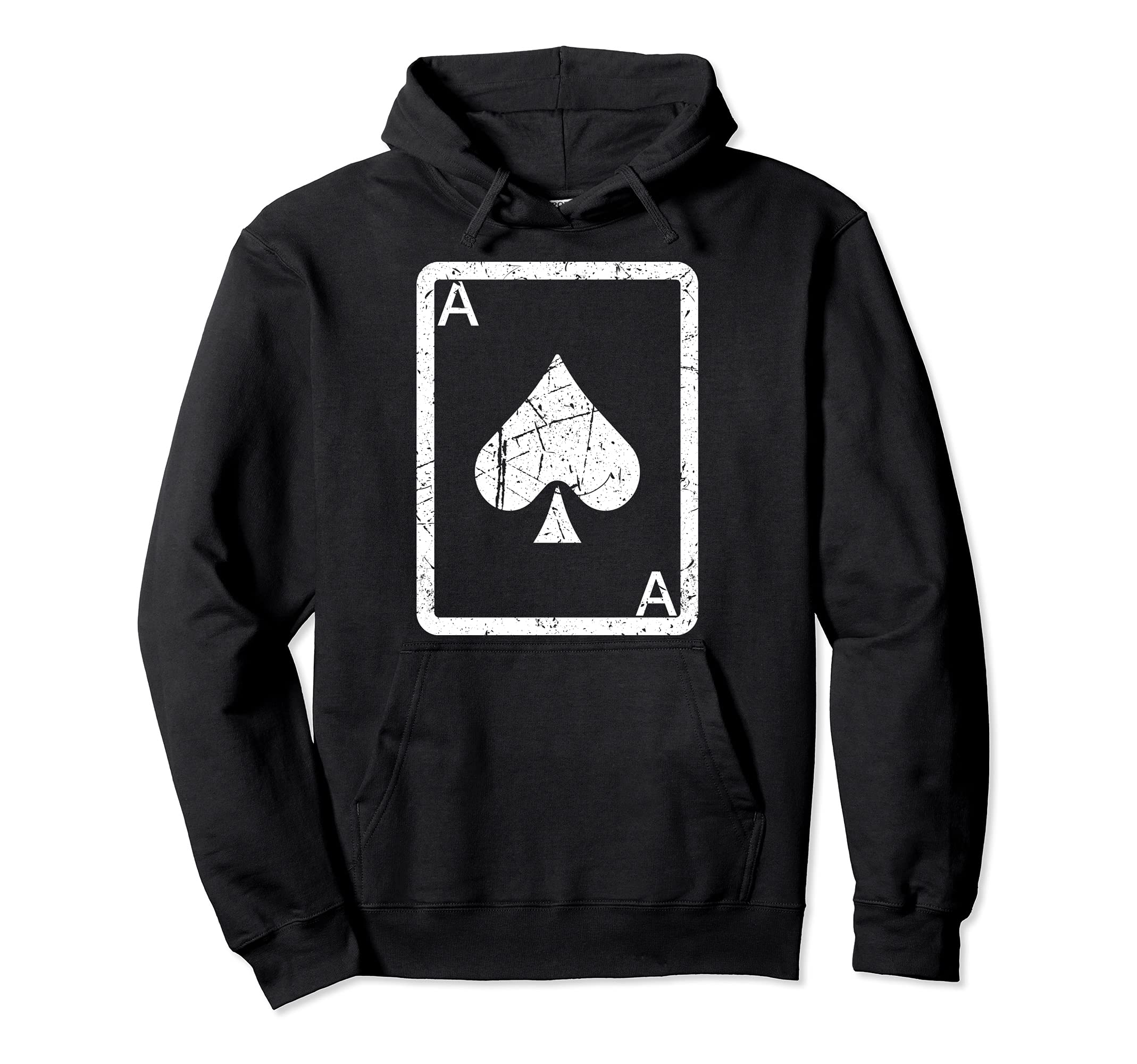 Funny Card Game Fans Ace Spade Card Design Poker Player Pullover Hoodie