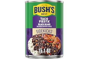 BUSH'S BEST Taco Fiesta Black Beans, Source Of Plant Based Protein And Fiber, Low Fat, Gluten Free, 15.1 oz