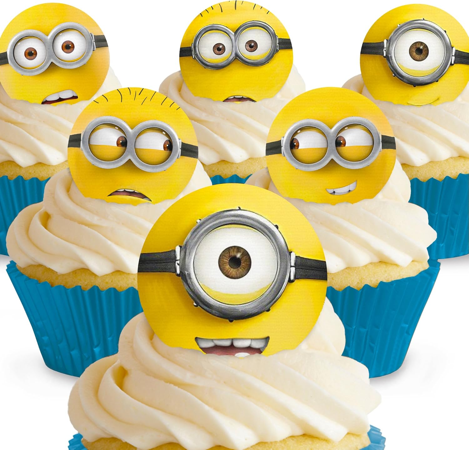 12 X Pre Cut Despicable Me Minions Edible Cake Toppers Amazon Co