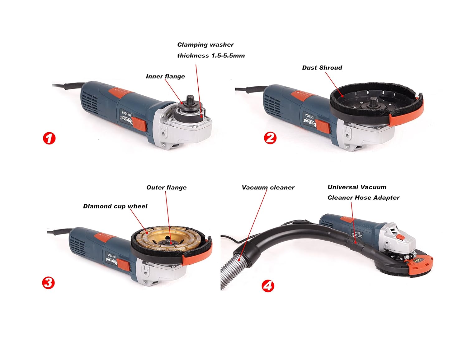 Dastool Expert Surface Grinding Dust Shroud for Angle Grinder,Universal 5Inch 696563860641 eBay
