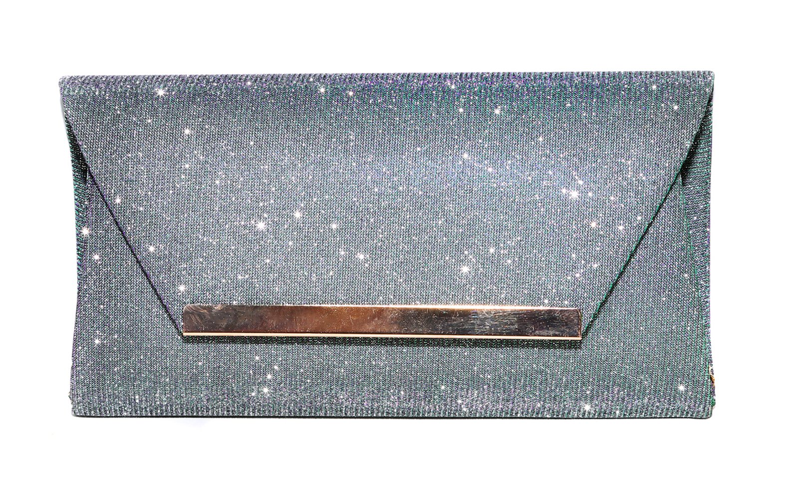 Accessoryo Women's Iridescent Glitter Wedding Prom Night Out Party Evening Clutch Bag