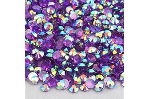 Niziky 3000PCS 5mm Resin Flatback Rhinestones, Transparent Flatback Rhinestones Crystal for Crafts, Purple AB Color Flatback Jelly Resin Rhinestones for Shoes, Mugs, Bottles, Cups, Craft Decorations