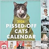 Funny Gifts Pissed Off Cat Calendar 2026,12 Monthly Wall Calendar Planner, Sassy Holiday Gifts for Cat lovers, Funny Cats Quo