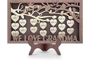 ARIDUR Christmas Grandma Gifts from Granddaughter, Best Grandma Gifts from Grandson, Grandmother Gifts, Family Tree for Living Room Wall and Tabletop