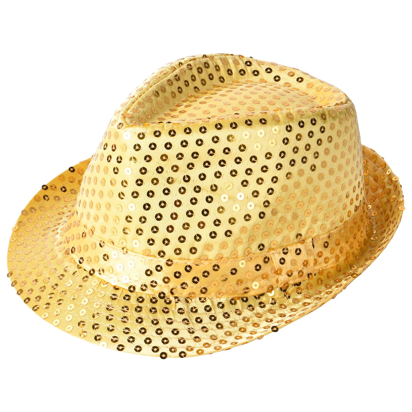 Aomig Sequin Hat, Glitter Jazz Caps for Adult, Sequin Fedora Hat for Party, Hip-Hop Sequin Hat Fancy Dress, Shiny Disco Hat for Hen Party Night Jazz Dancers Gangsters Rapper Cowboy Mardi Gras Silver — image 1