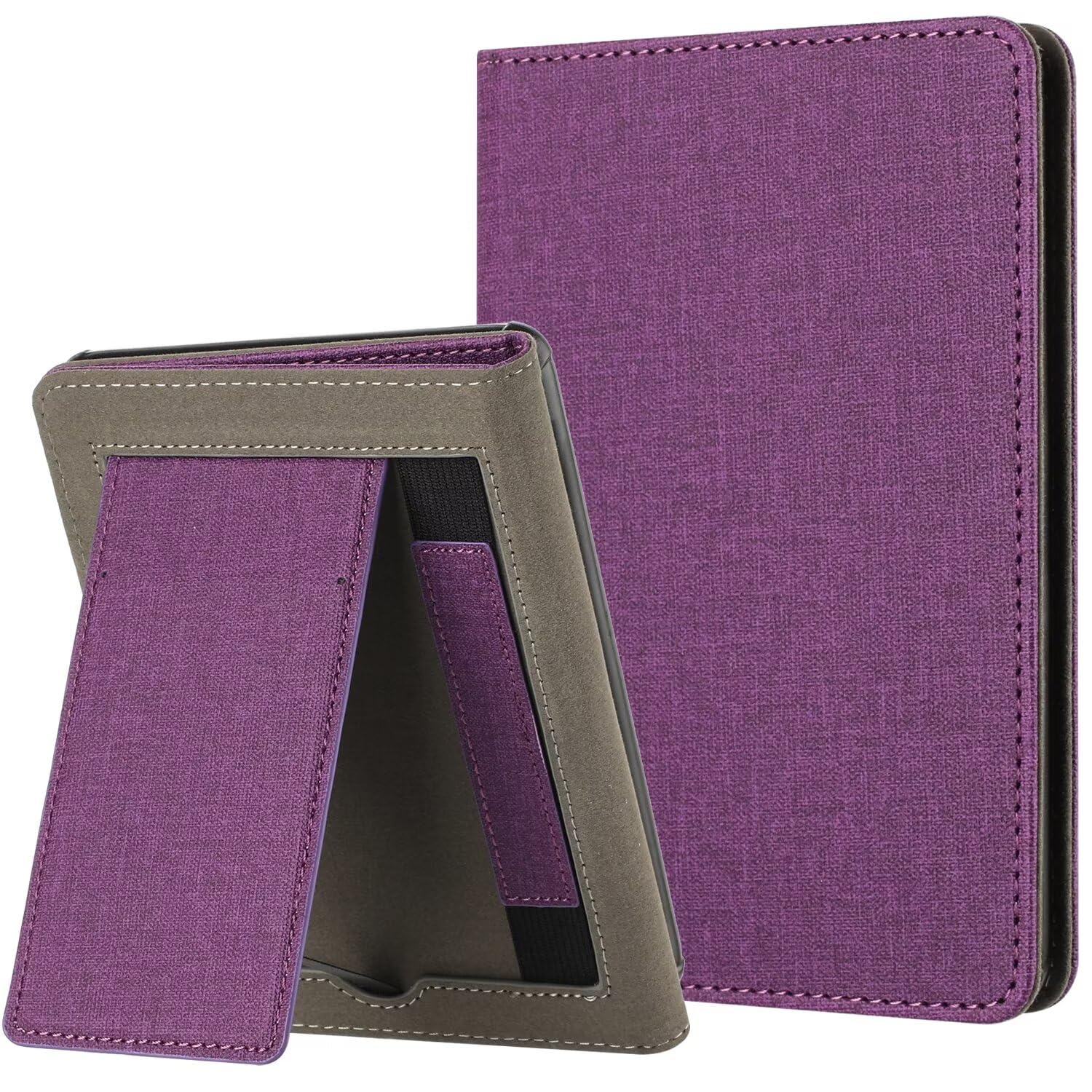 MOKASE for 6.8" Kindle Paperwhite 11th Generation 2021 Case (Model: M2L3EK / M2L4EK), Cloth Hard PC Stand Cover, Auto Wake/Sleep with Hand Strap for Kindle Paperwhite & Signature Edition, Purple